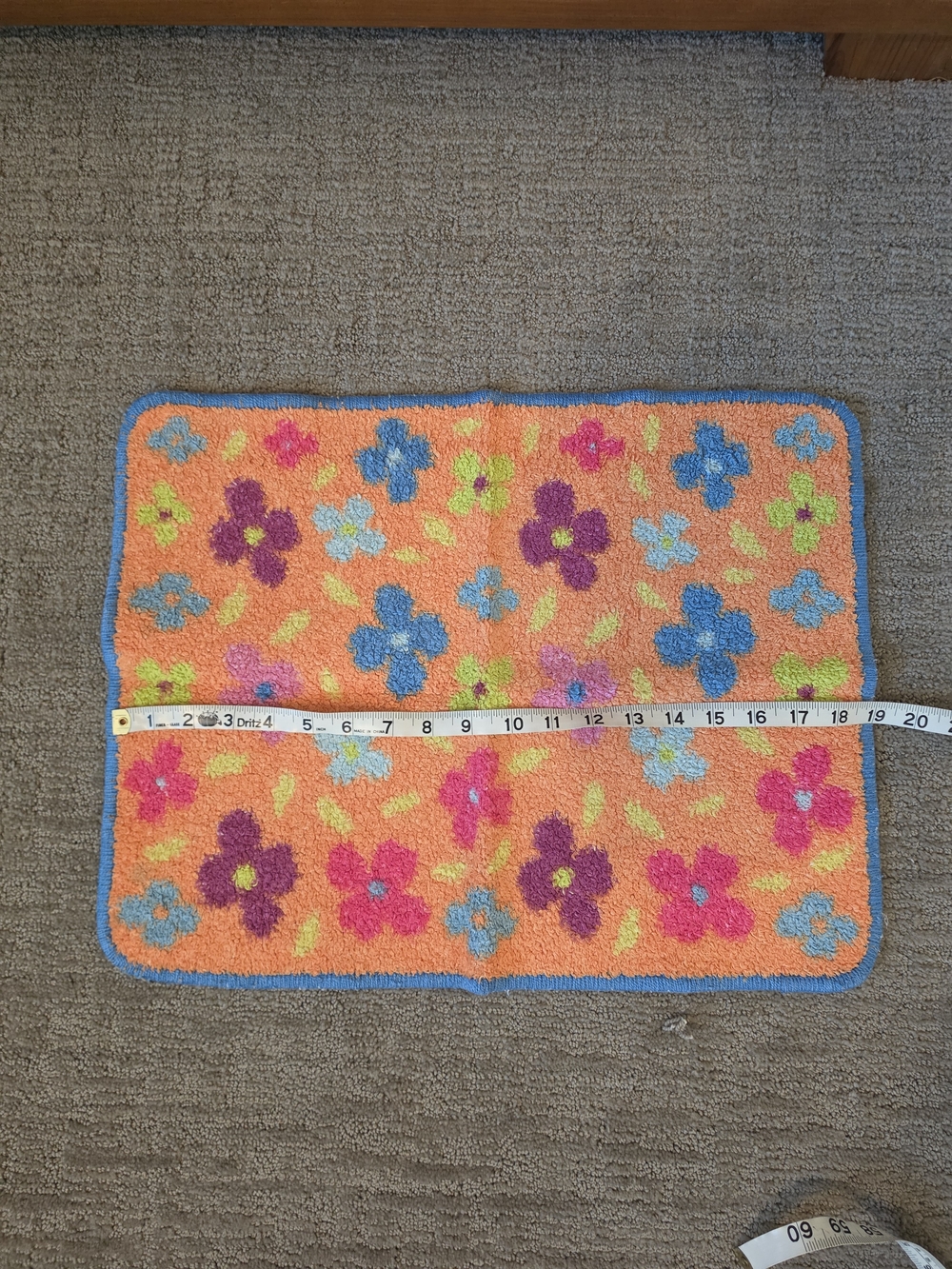 Target Orange Floral Bath Mat with Multicolor Flowers